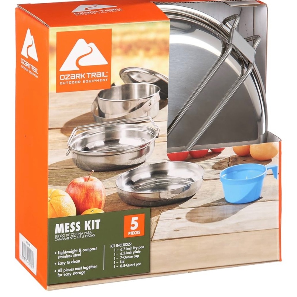 Ozark Trail Stainless Steel Mess Kit - Silver 5 pc. Aluminum Mess Kit